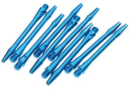 Tenlacum Lot de 10 tiges de fléchettes en Alliage d'aluminium léger 53 mm Filetage 2BA, Bleu