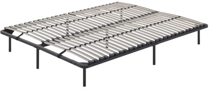i-flair Metallbett Lattenrost 140x200 cm, Gästebett auf Füßen mit Stauraum, Lattenrahmen Ortho - für alle Betten und Matratzen geeignet