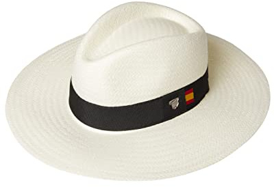 Sombrero Fabricado a Mano en España. Sombrero Hombre. Sombrero Mujer. Sombrero Bandera de España. (61, ala Ancha Crudo)