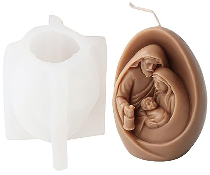 Molde de Silicona 3D para Velas de Jesús y Santa María - Molde para Hacer Velas, Estatuas y Adornos Artesanales