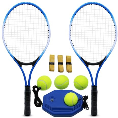 Magicorange 21 inch Tennis Rackets for Kids 2 Players Recreational Kids Tennis Racquet Set for Beginners and Professional with 4 Balls, 3 Overgrips, 1 Bag (Blue)