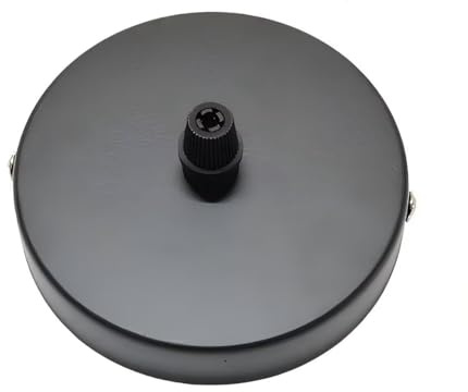 AstrizLamp 1 Agujero Embellecedor Lampara Techo 15cm Circular Roseta de Techo de Metal Negro Hierro Cubierta Lámpara de Techo 1 vía Fijación al Techo con Accesorio para plafones, lámparas colgantes