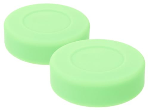 POPETPOP 2pcs Palet de Hockey sur Glace en PVC Vert, Léger Faible Friction pour Entraînement Quotidien en Extérieur Patinoire