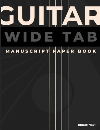 Guitar Wide Tab Manuscript paper book (black): “Blank 120 Pages | 6 Tabs per Page | 5 Chords Each | 6-Line Guitar Tablature | 8.5 x 11 – Perfect for Songwriting, Practice, and Composition”