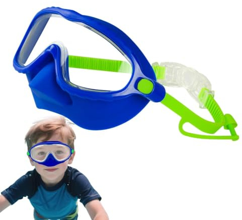 Barnens Simglasögon Med Nässkydd Tät passform, anti-dimmiga glasögon | Justerbara Splitterfria Linser Och Simglas För åldrarna 4-15 pojke flicka ungdom snorkling dykning sjö flod hav sommar