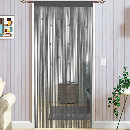 Taiyuhomes Cortina Puerta Exterior Cortinas Tiras para Puertas Exteriores Terraza Cortinas Antimoscas Salon Dormitorio 90x245cm Gris