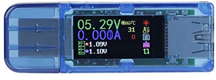 Stromprüfer, AT34 USB 3.0 Farb-LCD Amperemeter Voltmeter Strommessgerät Multimeter Ladegerät USB Tester Messgerät Farbmessgerät Spannungsprüfer Voltmeter Strommesser