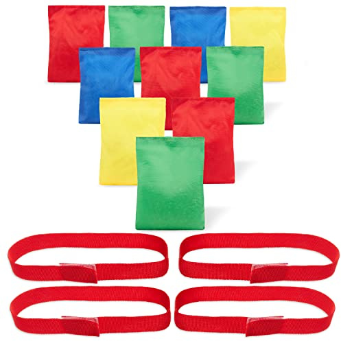 KreativeKraft Giochi da Esterno per Bambini Giardino Giochi per Feste Bambini Adulti Gioco Cucchiaio e Uovo Corsa Sacchi Lancio Degli Anelli (Sacchi di Fagioli Pacco da 10)