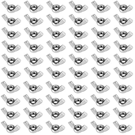 QIMEI-SHOP 80 Stück Flügelmutter M6 Flügelmuttern Edelstahl 304 Flügelschrauben Wing Nut Metric Thread für Hardware Heimwerker DIY