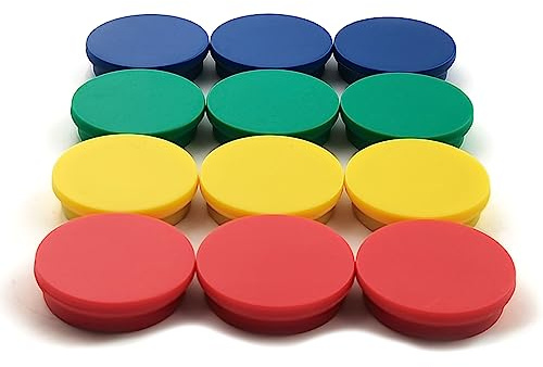 NEOCLICK 12 Pack Fridge Magnets Colorful, Strong Button Shaped Refrigerator Magnet, Small Decorative Magnets for Whiteboard, Fridge, Classroom, Locker and Office