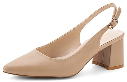 Greatonu Chaussures d'escarpin à talon pointu pour femmes, talons hauts, escarpins à lanières pour femmes, sandales habillées Nude EU 37