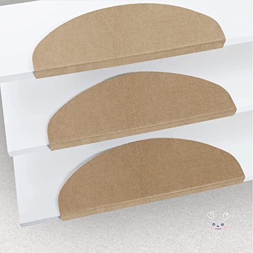 KEVO Autocollant - Tapis d'escalier pour intérieur,Lot de 15 Marchettes d'escalier Antidérapant Autocollante Moquette de marches Tapis de Protection d'escalier de Non-glissière,65 * 21 * 4cm