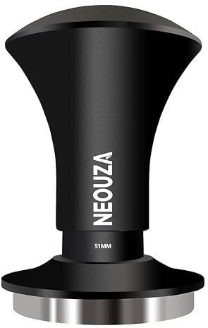 NEOUZA Espresso Tamper V2 Doble Calibrado con Resorte Cargado para Portafiltros de Máquina de Café, Anti Deflexión de Presión, Mango Refinado, Base Ondulada de Acero Inoxidable (50,8mm)