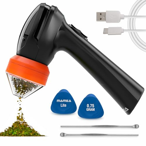 Mamba Lite 0,75 g Grinder Elettrico Portatile per Erbe con Testa Tutto-Plastica Verde. Macinapepe Alimentato USB Ricaricabile per Macinazione a Una Mano
