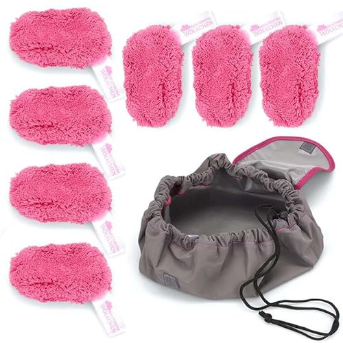 Abschmink-Wölkchen waschbare Abschmink- & Reinigungspads (Beere) 7er Set mit Kosmetiktasche, wiederverwendbar, hautschonend, supersoft Abschminkpads für alle Hauttypen, Make-up Entferner, Pastaclean