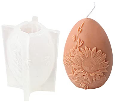 MEAKTSMI Bola de flores vela resina molde huevo de Pascua aromaterapia vela silicona molde galletas manualidades fondant decoraciones de jabón