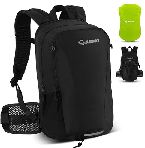 SASMO® Fahrradrucksack 14+3l mit Thermofach & Helmnetz | MTB Rucksack | Fahrrad Rucksack - inkl. Regenschutz | Trinkrucksack Fahrrad für Herren & Damen
