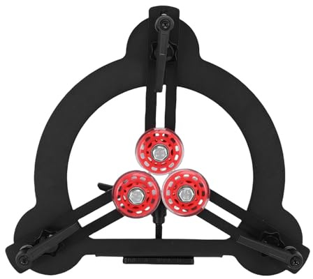 Ycauty Lunetta Fissa per Tornio per Legno con 3 Rulli Rivestiti in Gomma - Design a Doppio Cuscinetto per Torni Oscillanti da 8 Pollici