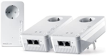 Devolo Magic 1 – 1200 WiFi ac Multiroom Kit: Set con 3 adaptadores Powerline, función WiFi, adecuado para la Home Office (1200 Mbit/s, 4 x conexiones Fast Ethernet LAN, malla, G.hn)