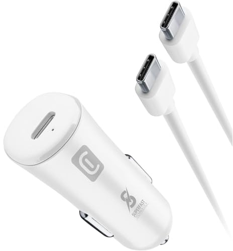 Cellularline - Caricabatterie da Auto per Accendisigari 12/24V Uscita USB-C 20 - Super Fast Car Power Kit 25W - USB-C to USB-C - Compatibile Samsung Dedicato - Cavo 100cm USB-C to USB-C Incluso