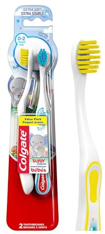 Colgate Kids My First Zahnbürste, extra weiche Baby-Zahnbürsten, 2 Stück