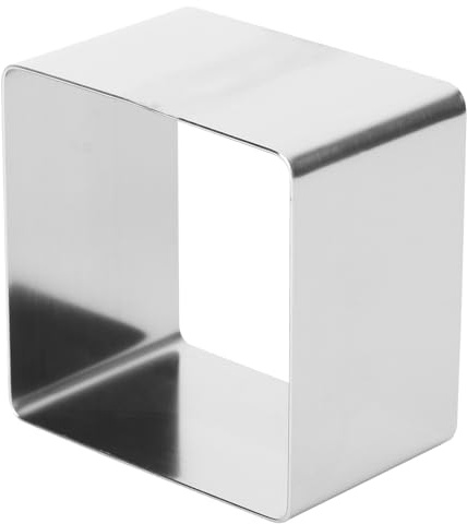 1pc Square Cake Ring Cake Baking Mold Baking Ring Stainless Steel Dessert Pastry Mould for Home (7.5×7.5cm)