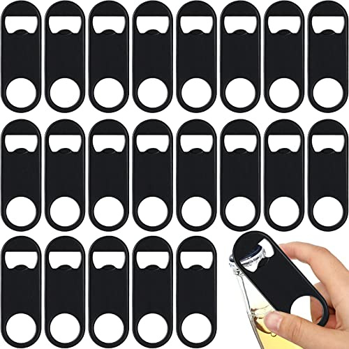 Remerry 50 Pcs Bottle Openers Stainless Steel Flat Bottle Opener Bulk 3.4 x 1.3 Inches Bartender Beer Key Soda Can Mini Speed for Kitchen, Bar or Restaurant