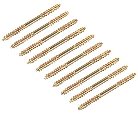 Sourcing Map 5x65mm Hanger Bolts, 12pcs Double Ended Self-Tapping Thread Dowel Screws for Wood Connecting