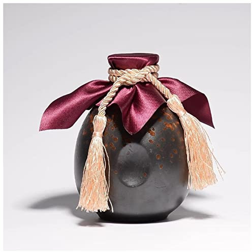 PiurUf Hip Flask 500ml Sake Distribution Wine Pot Liquor Warmer Household Ceramic Creative Ceramic Bottle Barware Flagon Small Stoup Single Pot Hip Flasks For Women (Size : Ink dots)