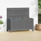 KATERYY Gartentruhe Grau 115x49x60 cm Massivholz Kiefer,Holz Gartenbox Stauraum für Garten & Terrasse Massives Kiefernholz