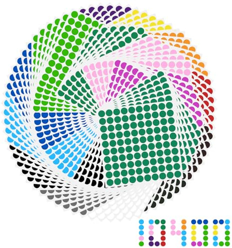 Gomets Colores Surtidos Pegatinas Redondas 10400 Piezas 10mm Pegatinas Redondo Adhesivos Codificación Redondas Etiquetas para Hogar, Aula, Almacén, Oficina, 16 Colores