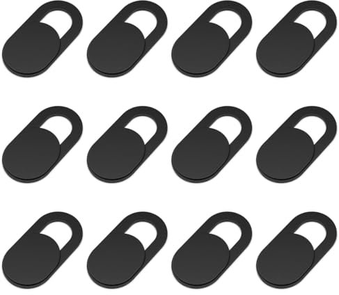 WeddHuis 12 Piezas Tapa Cámara para Móvil, Tablet, Portátiles, Webcam y Portátil, Protector de Privacidad (Negro)