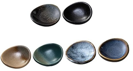 SHOWERORO Porte-Baguettes en Céramique Lot De 6 Design Rond Décoratif Maison Restaurants Accessoires De Table Élégants Supports pour Baguettes