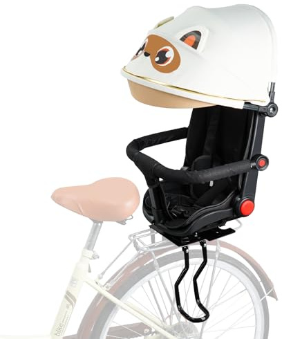 XIEEIX Rear Child Bike Seat, with Rain Shelter Backrest Rear Bike Seat, Foldable Rear Mounted Child Bike Seat,Comfortable Child Rear Seat, Suitable for Most Bicycle Rear Frames
