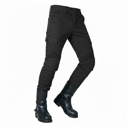 VOLERO® Pantaloni Moto Uomo JES-06 | Jeans Moto Uomo Stretch | Denim Cotone Elastan | Stile Urbano e Quotidiano