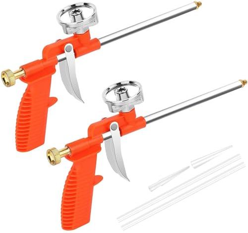 iPobie Pistola de Espuma de Construcción,2 Pistolas Espuma Poliuretano,Pistola de Dosificación Profesional con,Pistolas para Espuma,para Sellar y Rellenar