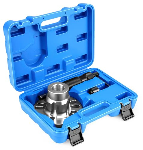 Wvoillty Set professionale per mozzi idraulici 10T, universale, per cerchioni a 4/5 fori (96-125 mm), con pompa idraulica manuale