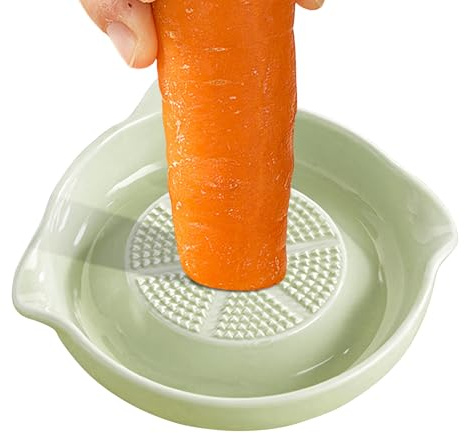 Rallador de platos de ajo – Herramienta trituradora, triturador de jengibre de cerámica, kit manual de trituración de especias | Accesorio eficiente para cocina, preparación de alimentos, catering, re