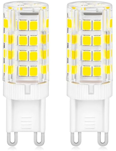 DAFNE Paquete de 2 bombillas LED G9, luz blanca cálida 4000k 600lm 7W equivalente a una lámpara halógena de 60W, bombilla G9 CA 220-240V sin parpadeo, para dormitorio, sala de estar, jardín, cocina
