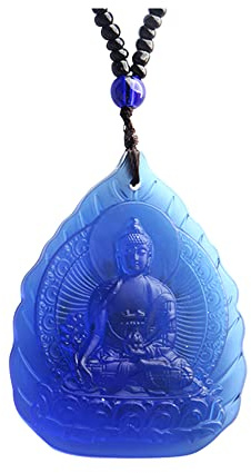 Wixine 1Pcs Buddha Pendant Medicine Statue Necklace Amulet Blessed Glass