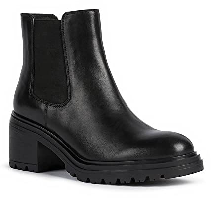 Geox D Damiana E, Botines para Mujer, Negro (Black), 39.5 EU