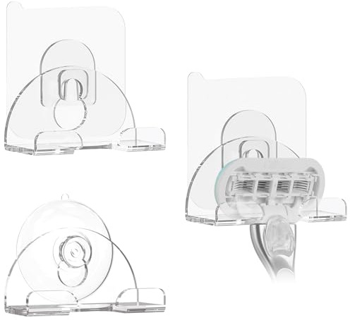 Linkidea 3er-Pack Rasiererhalter fürs Badezimmer, mit Saugnapf und Klebebefestigung zur Wandmontage, kompatibel mit Fusion 5, ProGlide Shield, Vector 3 und Sensor 3