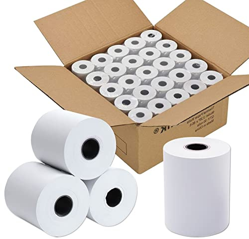 Immuson 2 1/4 x 50 Thermal Paper Receipt Rolls 2.25 x 50 ft Receipt Paper POS Cash Register Fits Credit Card Terminals Verifone (50 Rolls)