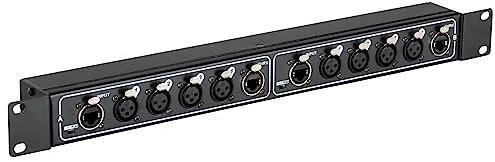 Pronomic NetCore SR-3F Multicore-Rackbox F/F Dual - unité rack avec 2x 4 prises XLR (female) et 4x prise RJ45 - pour la transmission de signaux analogiques ou numériques via câble réseau