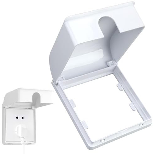 1 Pcs UK Socket Cover Box for Baby Pet Safety, Self-Adhesive Single 86 Type Childproof Electrical Outlet Plug Cover Box with Waterproof Splashes, Light Switch Guard Protector Cover for Home Safety