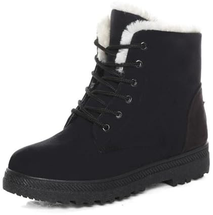 tinetill Bottes D'hiver Femme Bottes de Neige Doublées Chaussures Chaudes Bottes Imperméables à Tige Courte Bottines Antidérapantes Chaussures de Trekking Chaussures de Randonnée