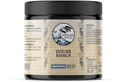 Water Law Tattoo Vaselina Bianca 200ml, Vaselina Pura Altamente Raffinata, Vaselina Tattoo Professionale, Emolliente, Lubrificante, Protettiva, Senza Profumi o Coloranti, Made in Italy