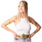 Cosplaya Goldfarbener Gürtel, Stirnband, Armbinde, Halloween-Kostüm für Damen, Zubehör, Damen, Erwachsene, Cosplay-Held, Gold, Einheitsgröße