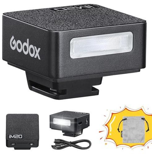 GODOX iM20 Flash - Flash para cámara iFlash Mini, carga tipo C, flash GODOX iM20 para cámaras Fuji Canon, Nikon, Sony, Olympus y Panasonic