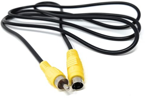 DRUT 1.5m Single RCA to S-Video 4-Pin TV AV Converter Cable – Adapter for PC, Computer, Video, and Projector